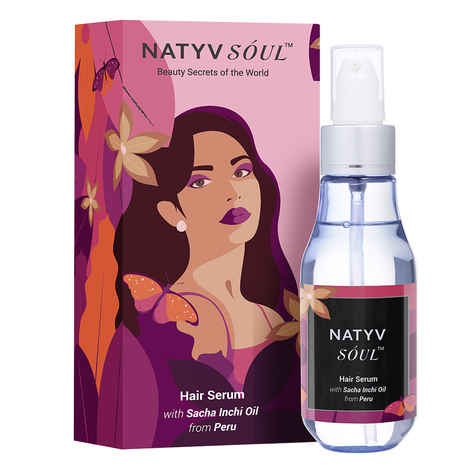 Buy Natyv Soul Hair Serum with Sacha Inchi Oil from Peru | 24 Hours Frizz Control | Long Lasting Conditioning | 100 Ml - Purplle