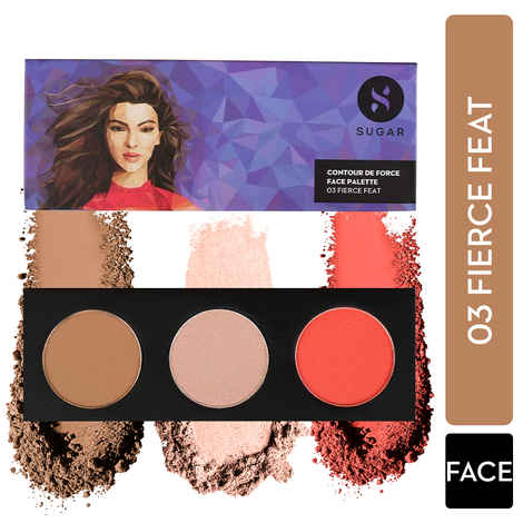 Buy SUGAR Cosmetics - Contour De Force - Face Palette with Lightweight Blush, Highlighter And Bronzer - 03 Fierce Feat - Long Lasting Contour Blush Palette - 10 ml - Purplle