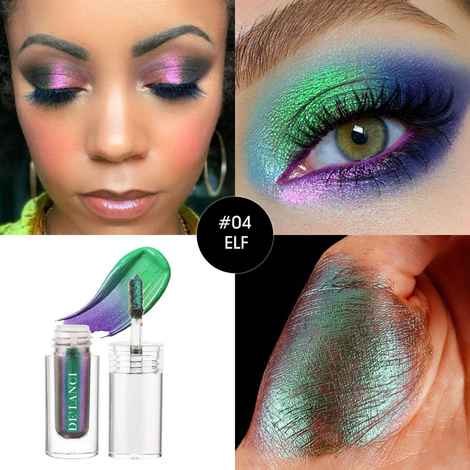 Buy DE'LANCI Liquid Glitter Eyeshadow Long Lasting Multicolor Shifting Chameleon - ELF - Purplle