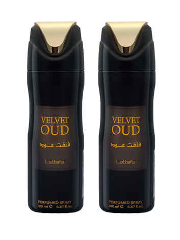 Buy Lattafa Velvet Oud Deodorant Perfumed Body Spray 200ml,each (Pack of 2) - Purplle