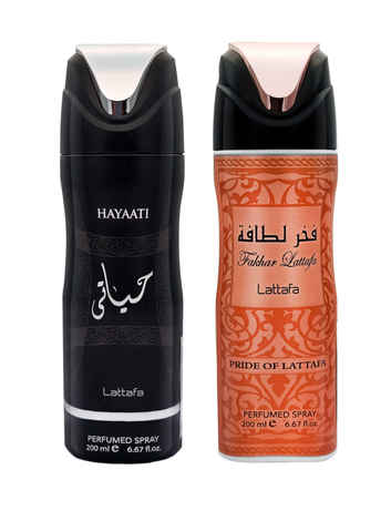 Buy Lattafa Hayaati & Fakhar Pink Deodorant Perfumed Body Spray 200ml,each (Pack of 2) - Purplle