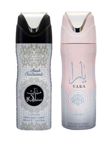 Buy Lattafa Musk Salama & Yara Deodorant Perfumed Body Spray 200ml,each (Pack of 2) - Purplle
