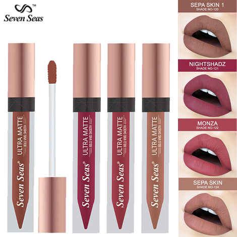 Buy Seven Seas Ultra Matte Liquid Lipstick Combo Pack OF 4 - Purplle