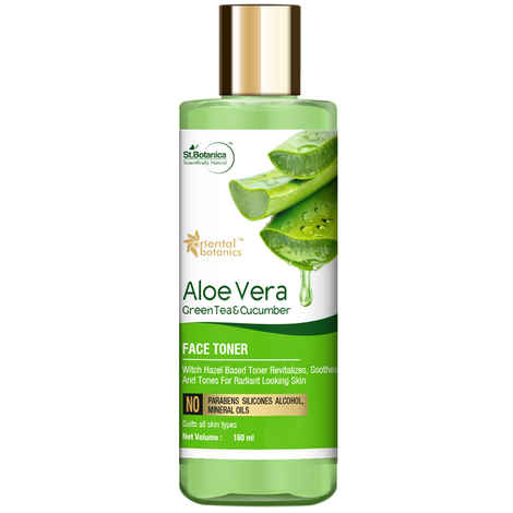 Oriental Botanics Aloe Vera, Green Tea & Cucumber Face Toner - No Alcohol, Silicone, Sulphate - 150 ml