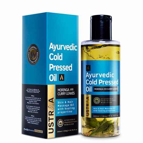 Buy USTRAA Ayurvedic Cold Pressed Oil - 200ml with Moringa Oil & Curry Leaves | Skin & Hair Massage Oil - Purplle