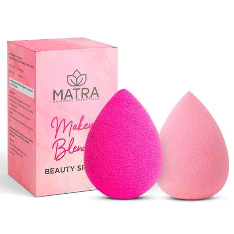 Buy Matra Professional Makeup Blender Beauty Sponge – Foundation Sponge for flawless Make-up - Latex-free Powder Puff (Random Color & Shape) | Pack of 2 - Purplle