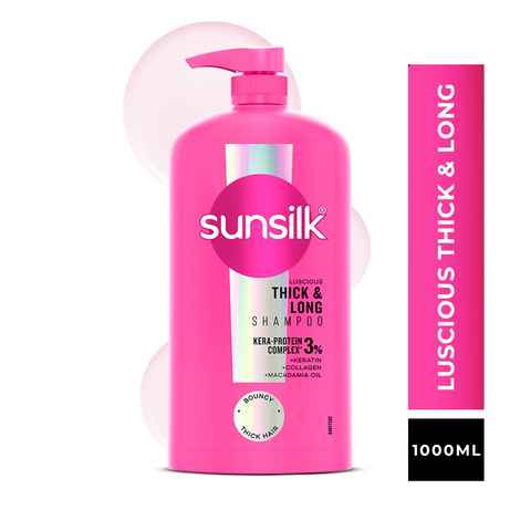 Buy Sunsilk Lusciously Thick & Long Shampoo With Keratin, Yoghurt Protein & Macadamia Oil For 2X thicker & Fuller Hair, 1 Ltr - Purplle
