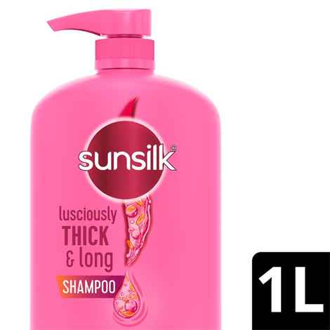 Buy Sunsilk Lusciously Thick & Long Shampoo With Keratin, Yoghurt Protein & Macadamia Oil For 2X thicker & Fuller Hair, 1 Ltr - Purplle