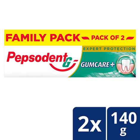 Pepsodent Gumcare+ Toothpaste, Reduces Gum Problems in 7 Days, (140 g x 2)