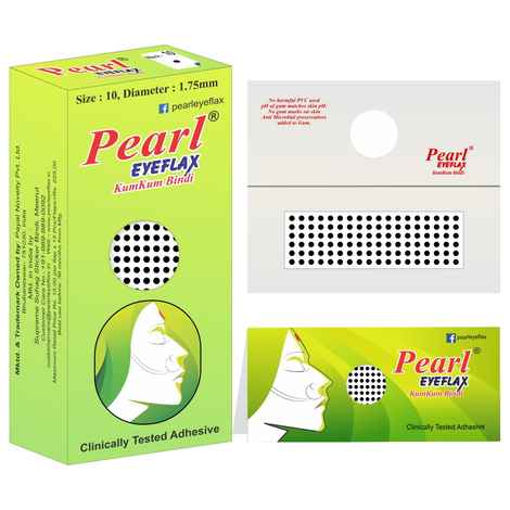Buy Pearl Eyeflax Kumkum Bindi Black Round Box with 15 Flaps (Size 10 Diameter 1.75mm) - Purplle