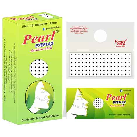 Buy Pearl Eyeflax Kumkum Bindi Black Round Box with 15 Flaps (Size 11 Diameter 1.5mm) - Purplle