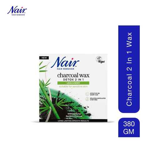 Buy Nair Hair Remover Charcoal Wax 380 g|| Detox 2 in 1 || For Dry & Sensitive Skin - Purplle