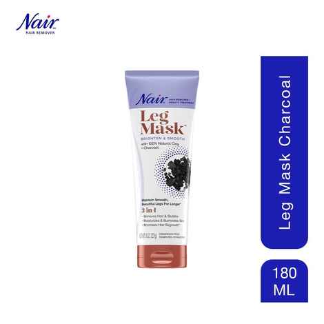 Buy Nair Leg Mask Brighten & Smooth Charcoal Cream ,White (180 ml) - Purplle
