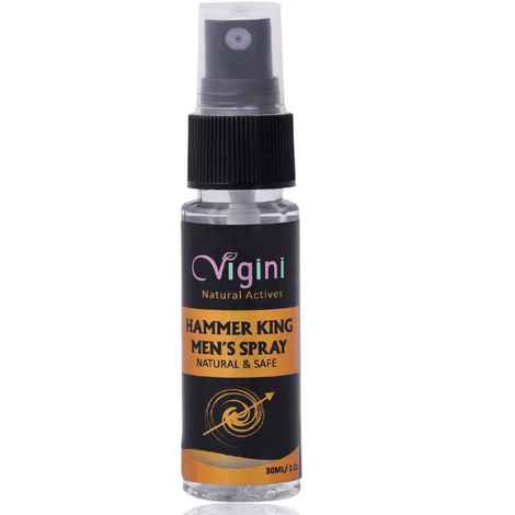 Buy Vigini Natural Hammer King CFC Free Water Based Long Lasting Sexual Wellness Deodorant Delay Spray Increase Time for Men Non Transferable Stimulation Lubricating Lubrication Non Staining Washable (30 ml) - Purplle