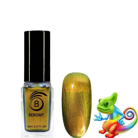 Buy Beromt Multichrome Nail Polish Molten Gold (8 ml) - Purplle