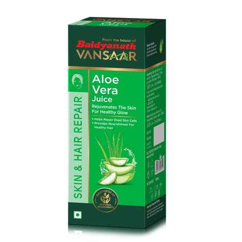 Buy Baidyanath Aloe Vera Juice with Pulp - An All-Round Tonic for Skin and Hair - 1L - Purplle