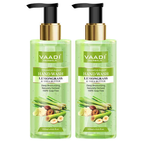 Buy Vaadi Herbals Pack of 2 Intensive-Repair Lemongrass & Shea Butter Hand Wash (250 ml x 2) - Purplle