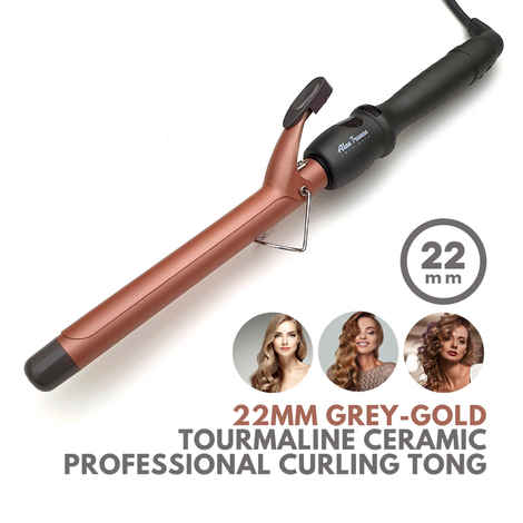 Buy Alan Truman Ceramic Tourmaline Curler - 22mm | Tight Salon Like Curls| Minimum Heat Exposure| Ceramic Coated Barrel Ensures Damage Free Curls|Real Professional Temperature Range| Frizz Free, Smooth And Glossy Curls| Extra Long Curling Rod - Purplle