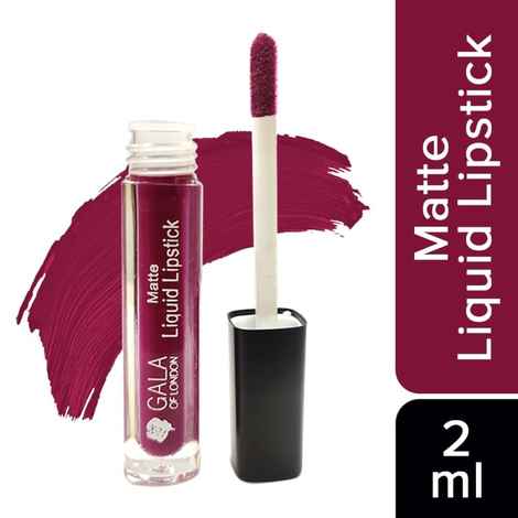 Buy Gala of London Matte Liquid Lipstick (Waterproof, Transfer Proof, Mask Proof, 12H Lasting) - 02 Grape Wine (2 ml) - Purplle