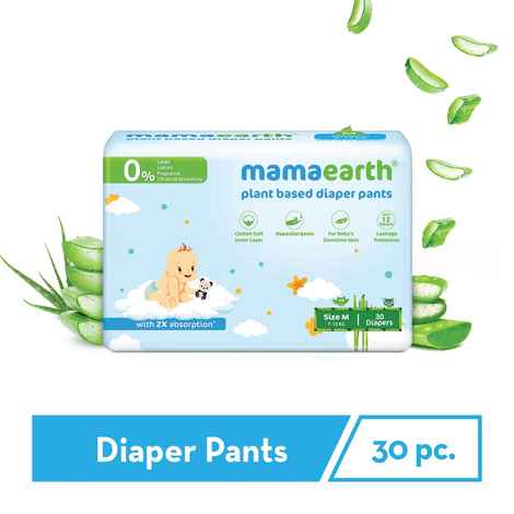 Buy Mamaearth Plant-Based Diaper Pants for Babies – 7-12 kg (Size M - 30 Diapers) - Purplle