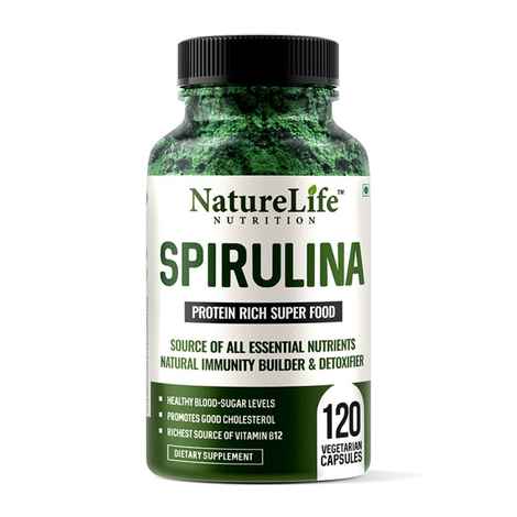 Buy Nature Life Nutrition Spirulina Capsules 2000mg – Green Superfood – 120 Veg Capsules - Purplle