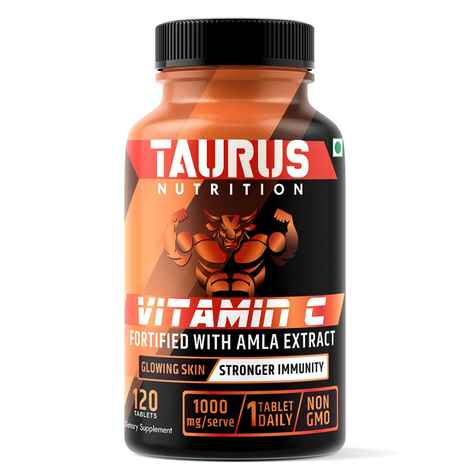 Buy Taurus Nutrition Vitamin C 1000mg – 120 Veg Tablets – Immunity Support – Muscle Series - Purplle