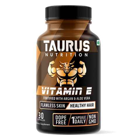 Taurus Nutrition Vitamin E Oil Capsules- Muscle Series – 30 Veg Capsules