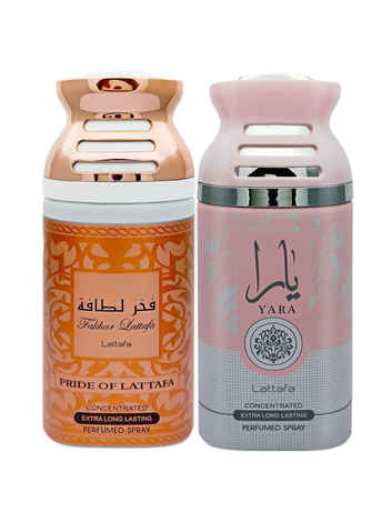 Buy Lattafa Fakhar Pink Pride of Lattafa & Yara Concentrated Deodorant, 250ml Each (pack of 2) - Purplle