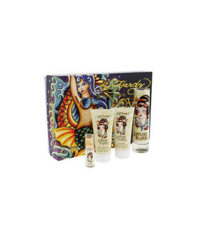 Buy Ed Hardy Love Luck Women Mermaid Gift Set Eau De Parfum 100 ml Eau De Parfum 7.5 ml Body Lotion 90 ml Shower Gel 90 ml - Purplle