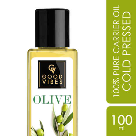 Buy Good Vibes Olive 100% Pure Cold Pressed Carrier Oil For Hair & Skin | Hair Repair, Anti-Ageing | No Parabens, No Animal Testing (100 Ml) - Purplle