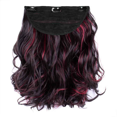 Buy STREAK STREET CLIP-IN 18" FULL-WAVY BURGUNDY HAIR EXTENSIONS - Purplle