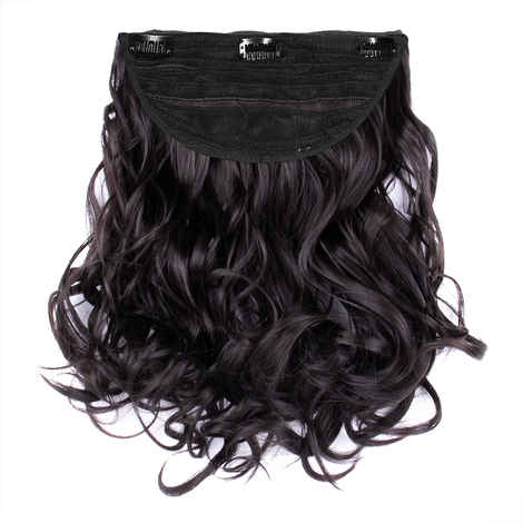 Buy STREAK STREET CLIP-IN 18" FULL-WAVY DARK BROWN HAIR EXTENSIONS - Purplle
