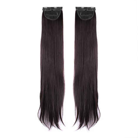 STREAK STREET CLIP-IN 24" STRAIGHT DARK BROWN SIDE PATCHES (2pcs Set)
