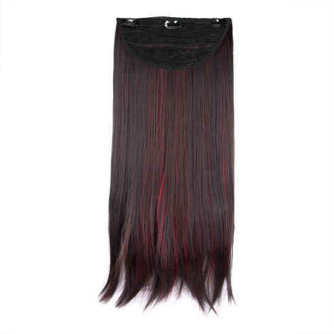 Buy STREAK STREET CLIP-IN 18" BURGUNDY STRAIGHT HAIR EXTENSIONS - Purplle