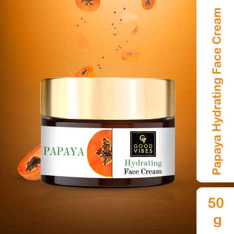 Buy Good Vibes Papaya Hydrating Face Cream | Moisturizing, Glow | With Green Tea | No Parabens, No Sulphates, No Mineral Oil, No Animal Testing (50 g) - Purplle