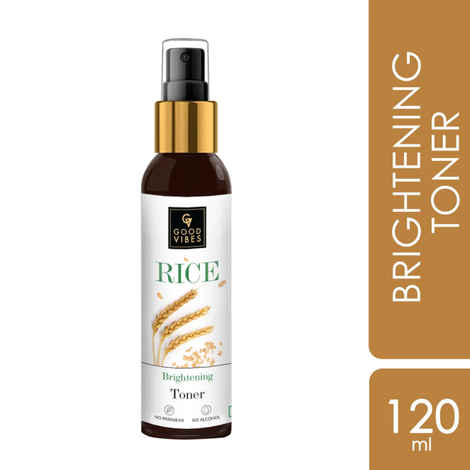 Buy Good Vibes Rice Brightening Toner | Pore Minimizing, Hydrating | With Cucumber | No Alcohol, No Parabens, No Sulphates, No Mineral Oil (120 ml) - Purplle