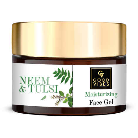Buy Good Vibes Neem & Tulsi Moisturizing Face Gel | Anti-Acne, Hydrating, Moisturizing | No Parabens, No Sulphates, No Mineral Oil (50 g) - Purplle