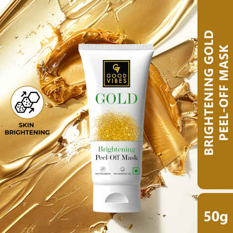 Buy Good Vibes Gold Brightening Peel Off Mask | Anti-Bacterial, Removes Acne| No Parabens, No Sulphates, No Mineral Oil, No Animal Testing (50 gm) - Purplle