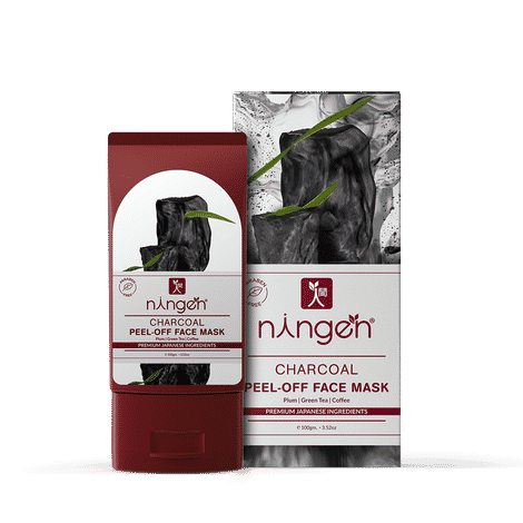 Ningen Charcoal Peel-Off Face Mask I Goodness of Plum, Green Tea, Coffee Extracts I Irritation Free, Paraben Free I Removes Dirt, Toxins and Impurities I(100 g)