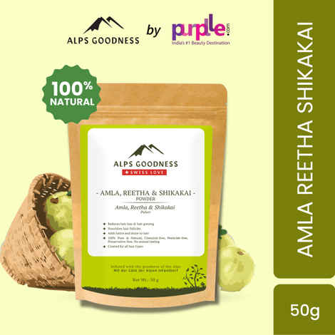 Buy Alps Goodness Amla Reetha & Shikakai(50 gm) | 100% Natural Powder | No Chemicals, No Preservatives, No Pesticides | Promotes Hair Growth| Hair Mask | Strenghtens Hair | For silky smooth hair - Purplle