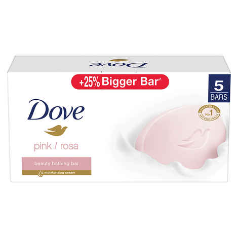 Buy Dove Pink Beauty Bar - Soft, Smooth, Glowing Skin, 125*5g - Purplle