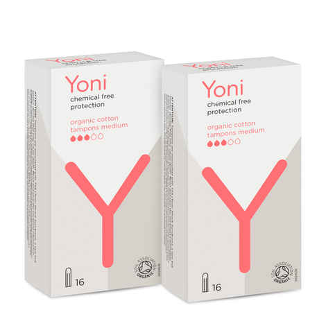 Buy Yoni 100% Organic Cotton, Biodegradable Tampons Medium 16 pcs - Pack of 2 - Purplle