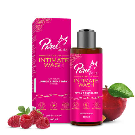 Buy Paree Pariz Premium Intimate Wash with Apple and Berry Extracts Liquid Wash for Women Prevent Itching and Dryness, Balance PH, 100ML - Purplle