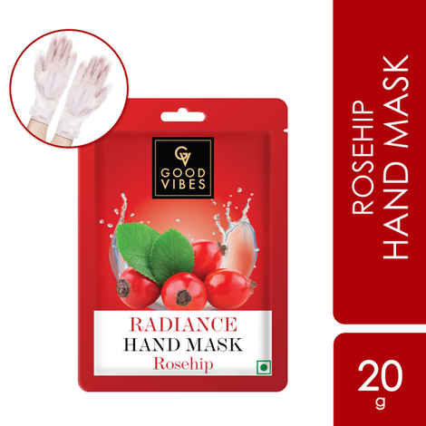 Buy Good Vibes Rosehip Radiance Hand Mask | Glowing, Relaxing | Vegan, No Parabens, No Sulphates, No Alcohol, No Animal Testing (20 g) - Purplle