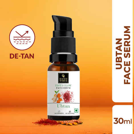 Good Vibes Ubtan Insta Glow Face Serum | Brightening, Moisturizing | Vegan, No Parabens, No Sulphates, No Mineral Oil, No Animal Testing (30 ml)