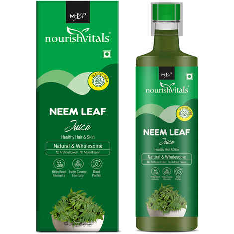Buy NourishVitals Neem Leaf Juice |Natural & Wholesome | For Healthy Hair & Skin | No Added Sugar, 500ml - Purplle
