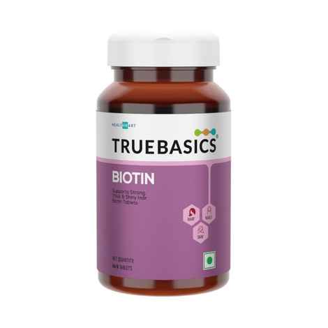 Buy TrueBasics Biotin, 10000mcg, Supplement for Hair Growth, 60 Tablets - Purplle