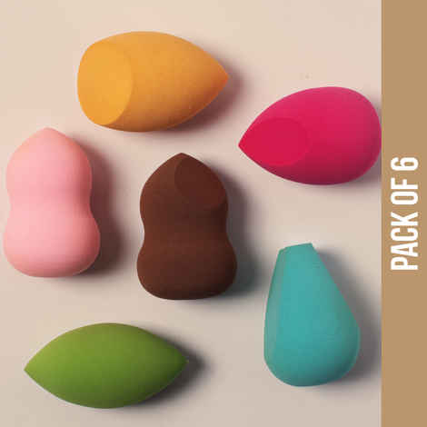 Buy NY Bae Blender Bunch 04 | Pack Of 6 | Blender Set | Rectangle Puff | Round Puff | Pear Blender | Olive Blender | Teardrop Blender | Flawless Makeup Application | Maximum Coverage - Purplle