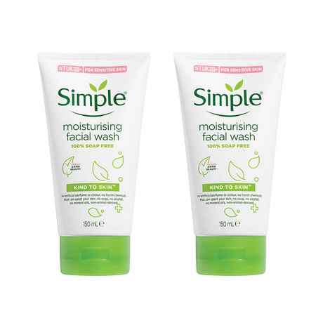 Buy Simple Kind To Skin Moisturising Facial Wash 150 ml (Pack of 2) - Purplle