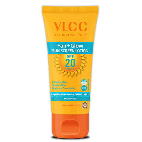 Buy VLCC Fair+Glow Sun Screen Lotion SPF20 (50 ml) - Purplle